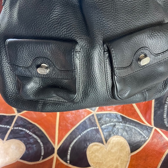 Cole Haan Large Black Pebbled Leather Saddle Bag - Picture 4 of 16